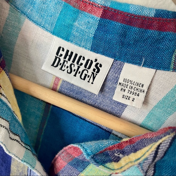 Chicos Design Linen Button Down Blouse - Picture 6 of 12